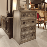 Hand Carved Solid Hard Wood Dresser Chest of Drawers D6